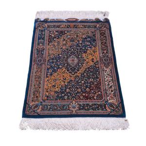 ペルシャ絨毯／ジャムシーディー工房 92×59cm イラン産 手織り シルク100％ ラグ ラグマット（FN-70284）