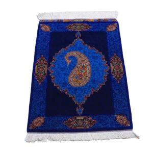 ペルシャ絨毯／ジャムシーディー工房 93×59cm イラン産 手織り シルク100％ ラグ ラグマット（FN-70286）