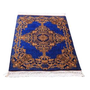 ペルシャ絨毯／クム 119×79cm イラン産 手織り シルク100％ ラグ ラグマット（FN-70295）