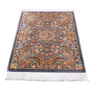 ペルシャ絨毯／メフルバフ工房 121×78cm イラン産 手織り シルク100％ ラグ ラグマット（FN-70301）