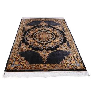 ペルシャ絨毯／ハカミ・マラーム工房 202×137cm イラン産 手織り シルク100％ ラグ ラグマット（FN-70307）
