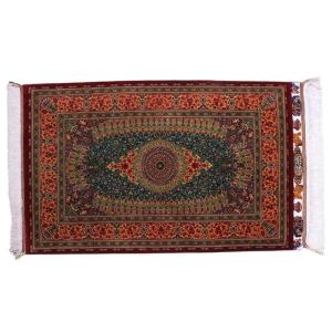 ペルシャ絨毯／ジャムシーディー工房 95×58cm イラン産 手織り シルク100％ ラグ ラグマット（FN-70323）