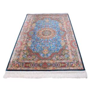 ペルシャ絨毯／メフルバフ工房 200×129cm イラン産 手織り シルク100％ ラグ ラグマット（FN-70334）