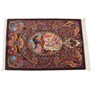 ペルシャ絨毯／モハンマディ 148×100cm イラン産 手織り シルク100％ ラグ ラグマット（FN-70349）