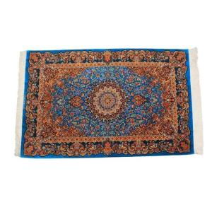 ペルシャ絨毯／メフルバフ工房 150×98cm イラン産 手織り シルク100％ ラグ ラグマット（FN-70354）