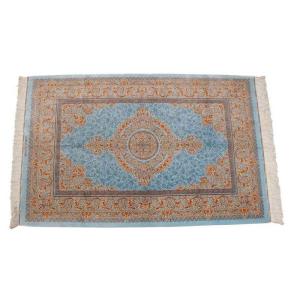 ペルシャ絨毯／ヌーリ工房 158×102cm イラン産 手織り シルク100％ ラグ ラグマット（FN-70356）