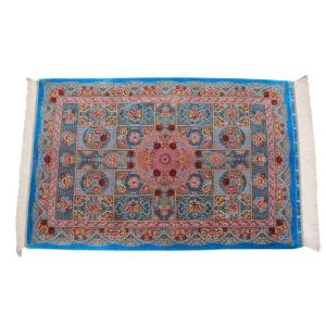 ペルシャ絨毯／エスファハーニヤン工房　128番 154×100cm イラン産 手織り シルク100％ ラグ ラグマット（FN-70357）