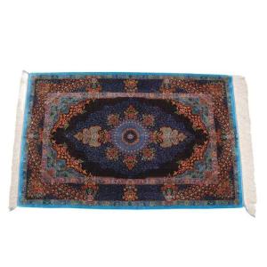 ペルシャ絨毯／エスファハーニヤン工房　128番 155×99cm イラン産 手織り シルク100％ ラグ ラグマット（FN-70358）