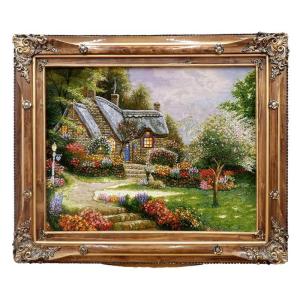 ペルシャ絨毯 イラン・タブリーズ絵画 122×102cm(額縁込) 手織り 絵画絨毯 （FP-11）