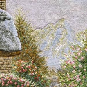ペルシャ絨毯 イラン・タブリーズ絵画 122×...の詳細画像4