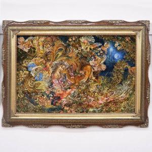 ペルシャ絨毯 イラン・タブリーズ絵画 150×...の詳細画像1