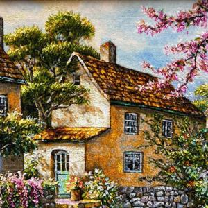 ペルシャ絨毯 イラン・タブリーズ絵画 107×...の詳細画像4