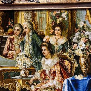 ペルシャ絨毯 イラン・タブリーズ絵画 125×...の詳細画像3