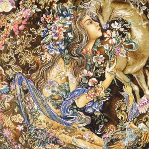 ペルシャ絨毯 イラン・タブリーズ絵画 125×...の詳細画像1