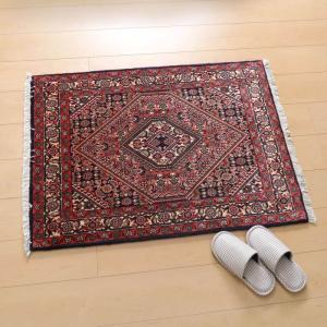 イラン クム産 絹100％ ペルシャ絨毯 80 ×58cm 手織り ラグ ペルシャ絨毯 イラン じゅうたん・クム産 シルク 100％ 90×59cm