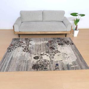 プレミアムギャッベ／ホシナマイ（ルリバフ） 196×147cm イラン産 手織り ウール ラグ リビング ダイニング 大判（HL-10893）