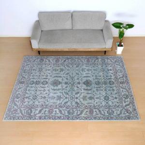 プレミアムギャッベ／ホシナマイ（ルリバフ） 242×171cm イラン産 手織り ウール ラグ リビング ダイニング 大判（HL-10895）