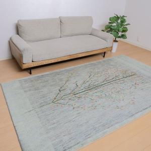 ギャッベ／ルリバフ 258×152cm イラン産 手織り リビング ウール ラグ ラグマット（HL-12037）