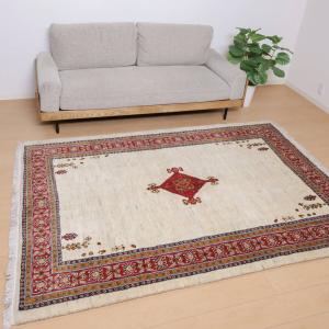 ギャッベ／ルリバフ 235×168cm イラン産 手織り リビング ウール ラグ ラグマット（HL-12149）