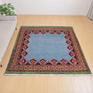 ギャッベ/ルリバフ 209×202cm イラン...の詳細画像1