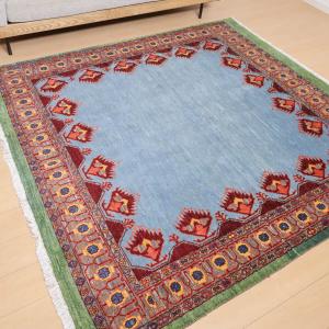 ギャッベ/ルリバフ 209×202cm イラン...の詳細画像2