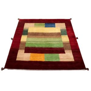 プレミアムギャッベ／ホシナマイ（カシュクリ） 214×201cm イラン産 手織り ウール ラグ リビング ダイニング 大判（HL-31142）