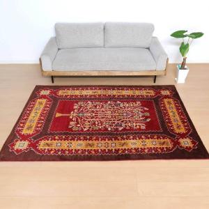 プレミアムギャッベ／ホシナマイ（ルリバフ） 215×151cm イラン産 手織り ウール ラグ リビング ダイニング 大判 （HL-69828）