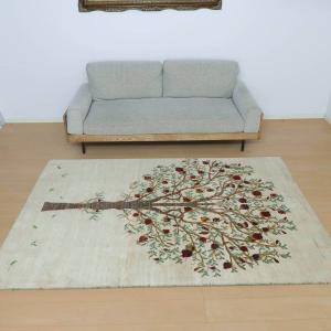 プレミアムギャッベ／ホシナマイ（ルリバフ） 238×155cm イラン産 手織り ウール ラグ リビング ダイニング 大判（HL-91089）