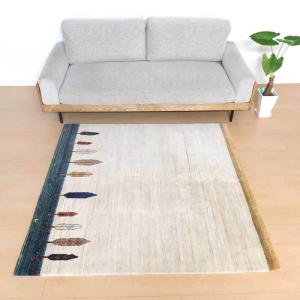 プレミアムギャッベ／ホシナマイ（ルリバフ） 155×151cm イラン産 手織り アクセントウール 天然素材 ラグマット (HM-10878）