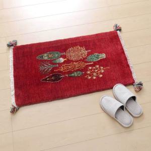 ギャッベ イラン産 絨毯 89×64cm 手織り 玄関マット ウール ラグ ギャッベ イラン産 絨毯 89×64cm 手織り 玄関マット ウール ラグ