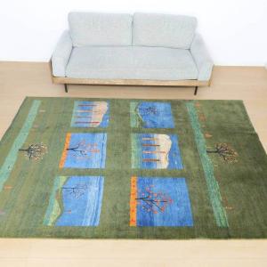 プレミアムギャッベ／ホシナマイ（カシュクリ） 262×180cm イラン産 手織り ウール ラグ リビング ダイニング 大判（HX-11781）