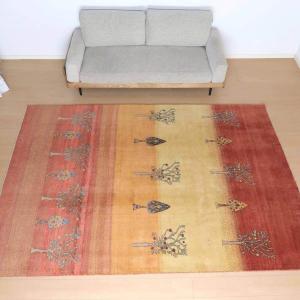 プレミアムギャッベ／ホシナマイ（カシュクリ） 284×201cm イラン産 手織り ウール ラグ リビング ダイニング 大判（HX-12404）