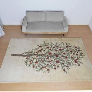 プレミアムギャッベ／ホシナマイ（ルリバフ） 294×188cm イラン産 手織り ウール ラグ リビング ダイニング 大判 （HX-19662）