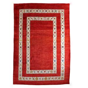 プレミアムギャッベ／ホシナマイ（ルリバフ） 292×203cm イラン産 手織り ウール ラグ リビング ダイニング 大判 （HX-28301）