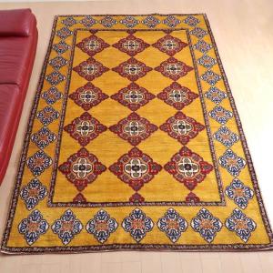 最高級イラン産ギャッベ（ルリバフ） 320×216cm 手織り ウール ラグ リビング ダイニング 大判 （HX-65672）