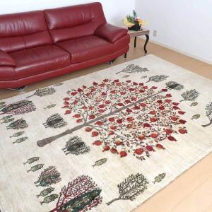 最高級イラン産ギャッベ(ルリバフ) 299×2...の詳細画像1