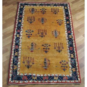 ギャッベ／カシュクリ 201×153cm イラン産 手織り リビング ウール