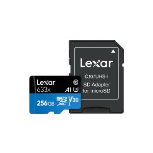 256GB microSDXCカード マイクロSD Lexar レキサー Class10 UHS-1 U3 R:100MB/s SDアダプタ付 海外リテール(転送速度 100MB/s、SDアダプタ付)