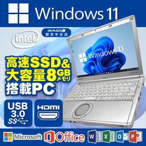 Windows11 中古パソコン ノートパソコン 第四世代Corei5 新品SSD128GB メモリ8GB USB3.0 無線 MicrosoftOffice 12型 Panasonic レッツノート CF-NX3 訳あり｜oa-plaza