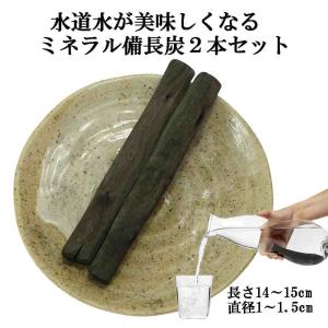 備長炭 浄水 ミネラル備長炭 2本セット 水道水の残留塩素も吸着してまろやかな水に 炭 すみ おいしい水 炊飯 消臭 塩素除去 浄化 玄関 トイレ インテリア｜oak
