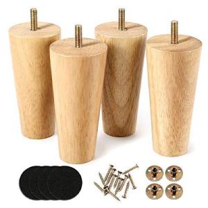 Kohree 家具脚 木製 12cm高さ M8規格 ソファ脚 ベッド/キャビネット足の延長 交換用 継ぎ足 4本セット 家具パーツ