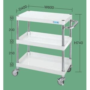 サカエツールワゴン（75φナイロンウレタン車） W600×D400×H740 CSP-6073LNU｜oaks-net