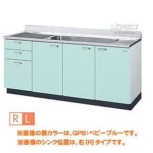 ホーローキャビネットキッチン 流し台3段引出し(ジャンボシンク)