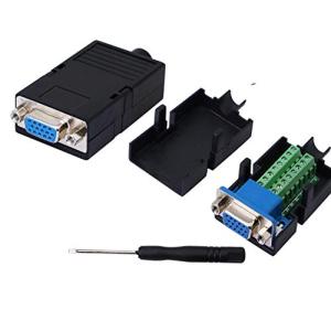 SinLoon VGA DB15 無はんだコネクタ，3 +9 D-SUB 15-PIN VGA 3-行ブレークアウトボードアダプター ケースドライバー