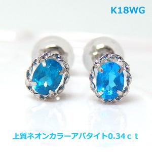 送料無料】ブラジル産プラチナ製パライバトルマリンピアス□4598