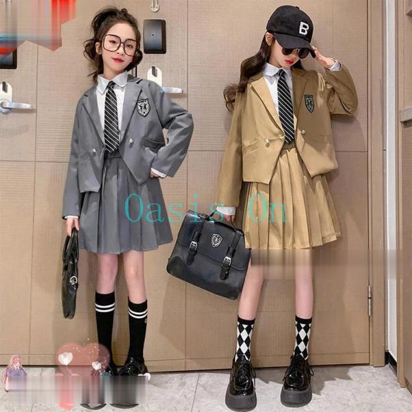 女の子 上下セット 制服 卒業式 スーツ 春?秋?冬 女の子 ジュニア オシャレ 普段着 120 1...