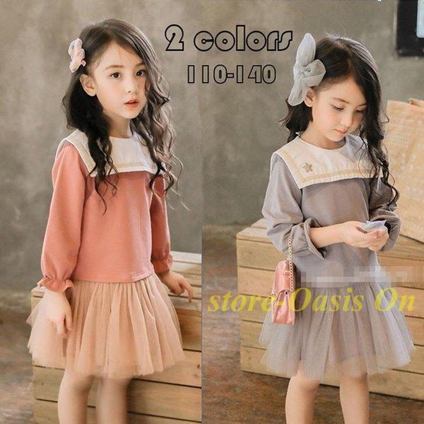 子供服 女の子 ワンピースドレス レスワンピース 長袖 秋冬 ワンピース レースドレス 韓国子供服 ...