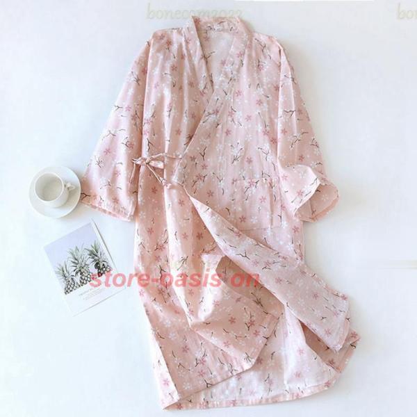 寝巻き ガウン バスローブ 可愛い 花柄 レディース ニットキルト 浴衣 ゆかた パジャマ 介護 入...