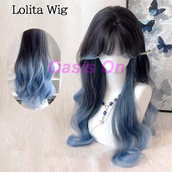 ウィッグ フルウィッグ 長髪 ロング 巻き髪 ロングウィッグ ぱっつん前髪 ロリータ lolita ...
