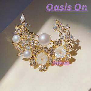 SWAROVSKI（スワロフスキー） ブローチ brooch パール 花 小枝